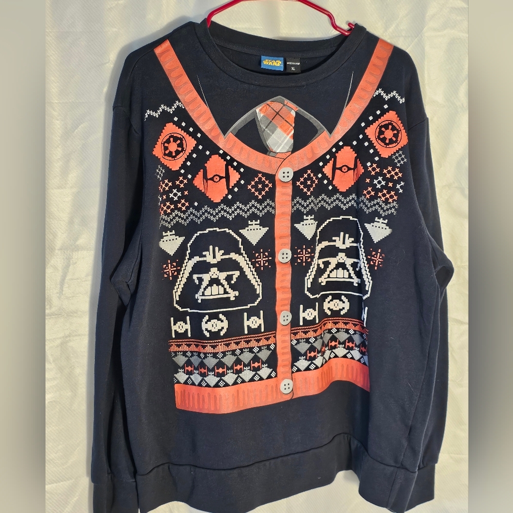 Star Wars Black and Red Fake Christmas Cardigan Sweatshirt